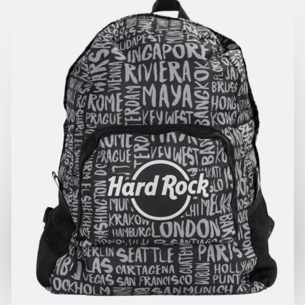 Hard Rock Cafe Ultralight Portable Packable Destination Print Backpack - NWT